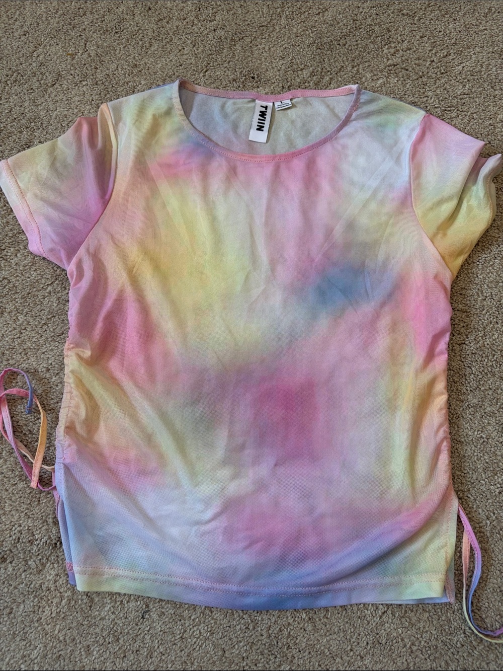 TWIIN Pink Mesh Layered Tee